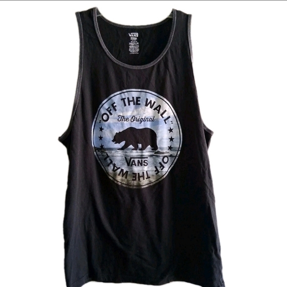 Vans Off The Wall Graphic Print Tank Top Medium California Bear Black - Picture 1 of 5